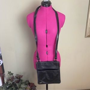 Perlina Black Soft Buttery Leather Crossbody Bag